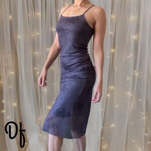 Purple-Gray Floral Dress Size M-L